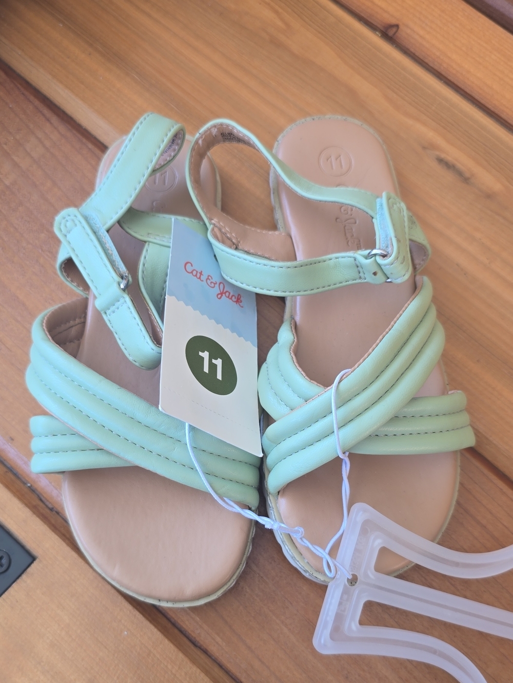 Cat & Jack Mint Green Girls' Strappy Sandals